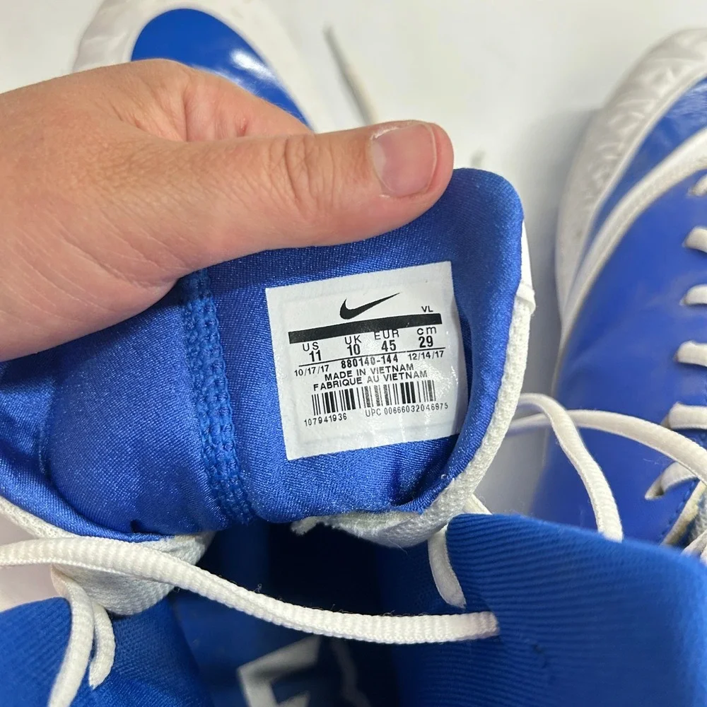 Nike Force Savage Varsity Football Cleats 11 Blue White High Top Athletic Sports